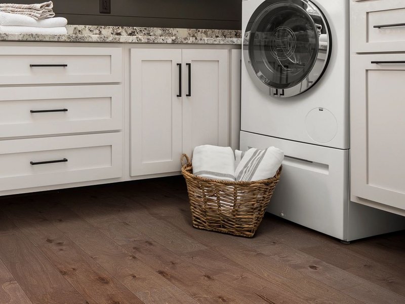 Laundry room with engineered hardwood flooring from 180 Degree Floors in the Nashville, TN area