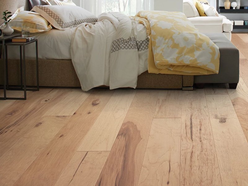 Bedroom with light hardwood flooring from 180 Degree Floors in the Nashville, TN area